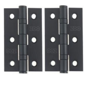 Zoo Hardware ZHSS232-MB Hinges - Ball Bearing 76mm x 50mm x 2mm Square Corner - Matt Black
