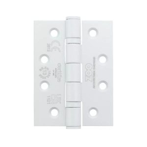 Zoo Hardware ZHSS243 Grade 13 Ball Bearing Hinge Stainless Steel - Grade 201 - 102 x 76 x 3mm Powder coat White
