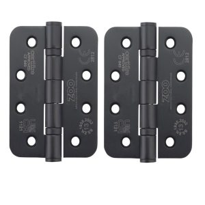 Zoo Hardware ZHSS243R-MB Grade 13 Hinges - Ball Bearing 102mm x 76mm x 3mm Radius Corner - Matt Black
