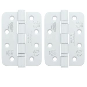 Zoo Hardware ZHSS243R-PCW Grade 13 Hinges - Ball Bearing 102mm x 76mm x 3mm Radius Corner - Matt White
