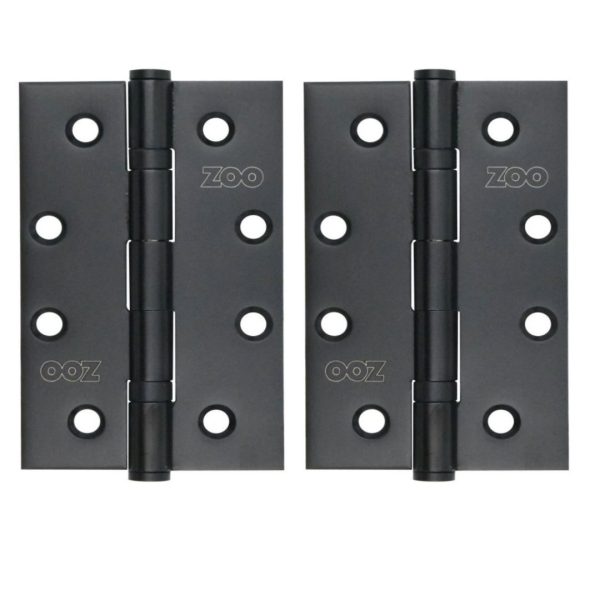 Zoo Hardware ZHSS63MB Slim Knuckle Bearing Hinge Stainless Steel - Grade 201 - 102 x 63 x 2.5mm - Matt Black