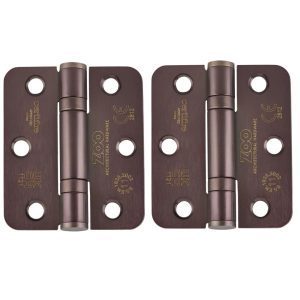 Zoo Hardware ZHSS7667R-ETB Grade 11 Hinges - Ball Bearing 76mm x 67mm x 2.5mm Radius Corner - Etna Bronze
