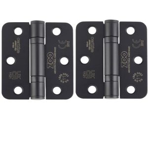 Zoo Hardware ZHSS7667R-MB Grade 11 Hinges - Ball Bearing 76mm x 67mm x 2.5mm Radius Corner - Matt Black
