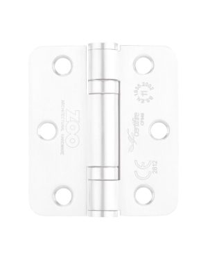 Zoo Hardware ZHSS7667R-PCW Grade 11 Hinges - Ball Bearing 76mm x 67mm x 2.5mm Radius Corner - Powder Coated White
