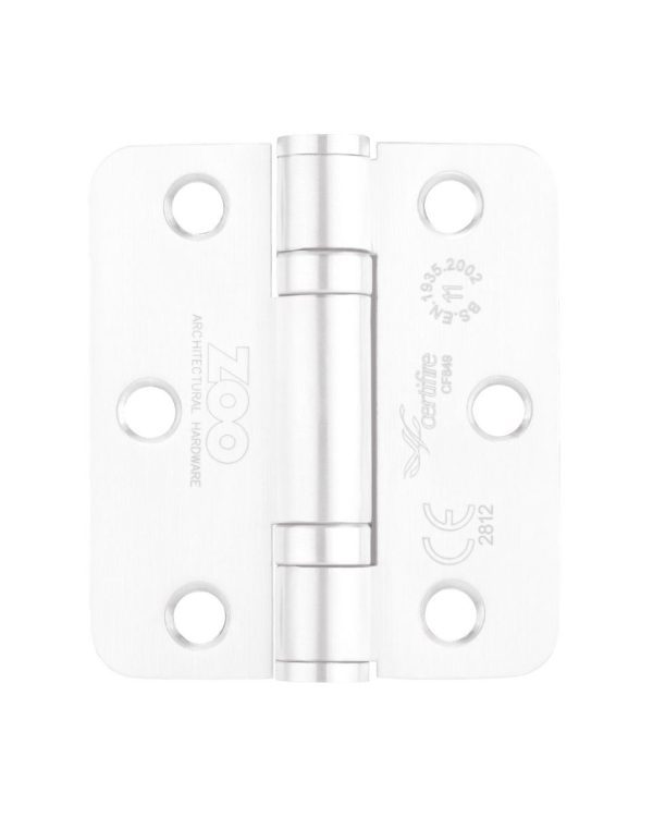 Zoo Hardware ZHSS7667S-PCW Grade 11 Hinges - Ball Bearing 76mm x 67mm x 2.5mm Square Corner - Powder Coated White