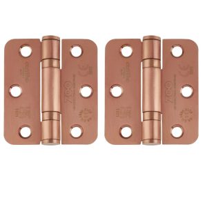 Zoo Hardware ZHSS7667R-TRG Grade 11 Hinges - Ball Bearing 76mm x 67mm x 2.5mm Radius Corner - Tuscan Rose Gold
