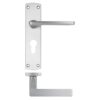Zoo Hardware ZPA011EP-SC Leon Door Handle on Euro Backplate Satin Chrome