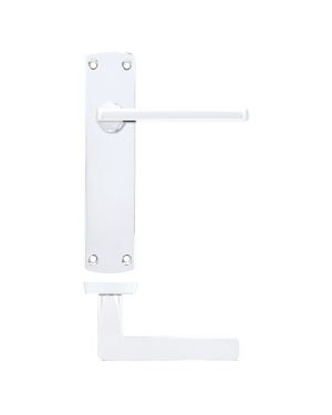 Zoo Hardware ZPA012-CP Leon Door Handle on Latch Backplate Polished Chrome
