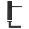 Zoo Hardware ZPA013-MB Leon Door Handle on Bathroom Backplate Black
