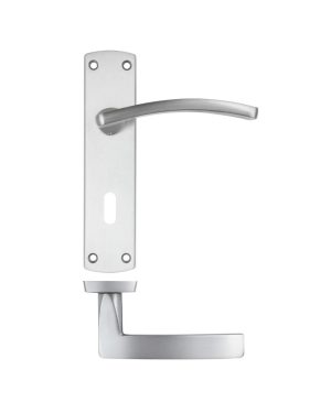 Zoo Hardware ZPA031-SC Toledo Door Handle on Lock Backplate Satin chrome
