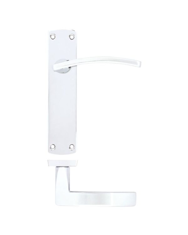 Zoo Hardware ZPA032-CP Toledo Door Handle on Latch Backplate Polished Chrome