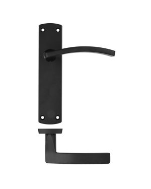 Zoo Hardware ZPA032-MB Toledo Door Handle on Latch Backplate Black
