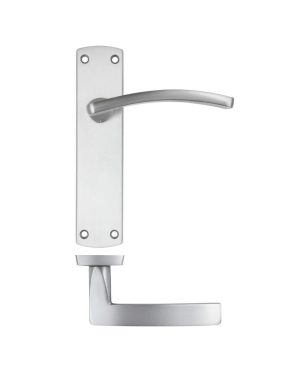 Zoo Hardware ZPA032-SC Toledo Door Handle on Latch Backplate Satin Chrome
