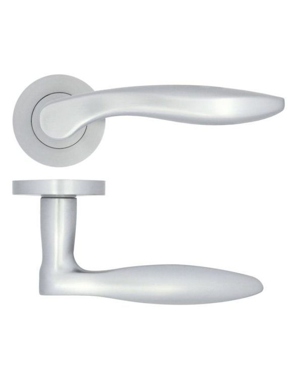 Zoo Hardware ZPA060-SC "Cadiz" Door Handle on Rose Satin Chrome