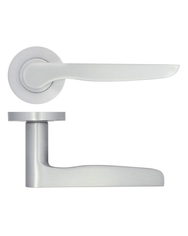 Zoo Hardware ZPA080-SC Vigo Door Handle on Rose Satin Chrome