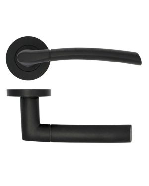 Zoo Hardware ZPA100-MB Andorra Door Handle on Rose Matt Black
