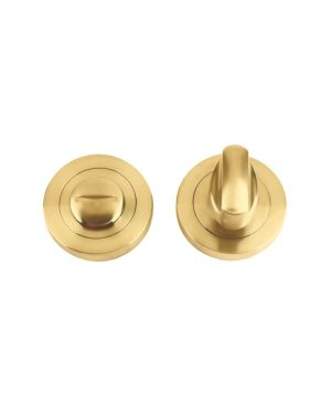 Zoo Hardware ZPZ004-FSB Turn and Release with Escutcheon (50mm Dia.) Pvd Satin Brass
