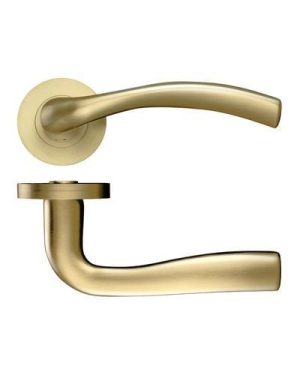 Zoo Hardware ZPZ050-FSB Siena Door Handle - Screw On Rose - Favo Satin Brass
