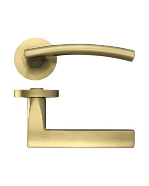 Zoo Hardware ZPZ080-FSB Amalfi Door Handle - Screw On Rose Pvd Satin Brass
