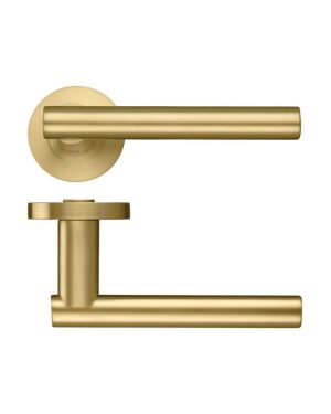 Zoo Hardware ZPZ090-FSB Lucca Door Handle - Screw On Rose Pvd Satin Brass
