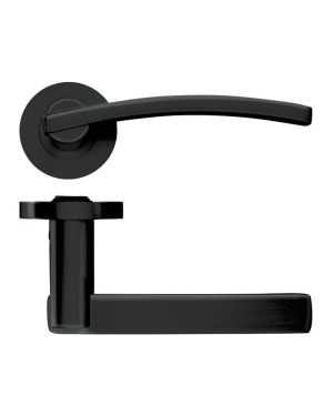 Zoo Hardware ZPZ100-OMB Adria Door Handle on round rose Matt Black
