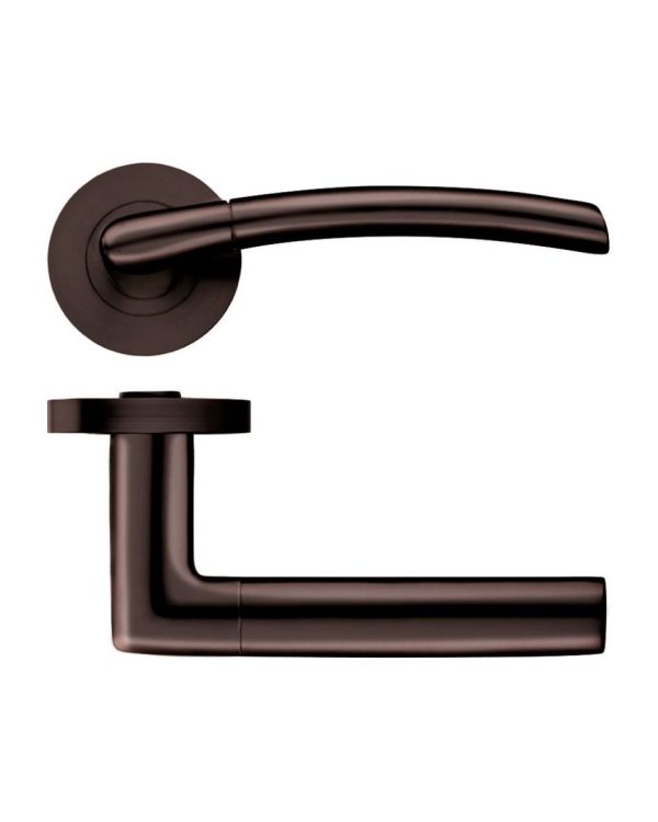 Zoo Hardware ZPZ140-ETB Olympus Door Handle on round rose Pvd Bronze