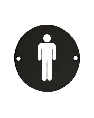 Zoo Hardware ZSS01-PCB Sex Symbol - Male - 76mm Dia - Powder Coated Matt Black
