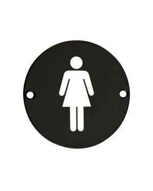 Zoo Hardware ZSS02-PCB Sex Symbol - Female - 76mm Dia - Powder Coated Matt Black
