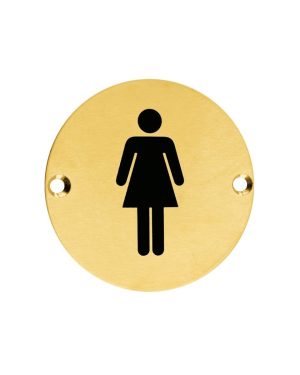 Zoo Hardware ZSS02-PVDSB Sex Symbol - Female - 76mm - Dia PVD Satin Brass
