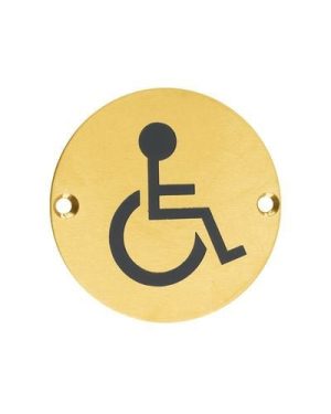 Zoo Hardware ZSS07-PVDSB Sex Symbol - Disabled - 76mm - Dia PVD Satin Brass
