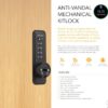 CODELOCKS KL15 Mechanical Kitlock Digit Combination Lock Black RH Public
