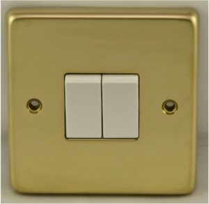 Eurolite Stainless steel 2 Gang Switch - Polished Brass
