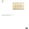 Eurolite Sb3D400 3 Gang 400W Push On Off 2Way Dimmer Round Edge Satin Brass Plate Polished Brass Knobs