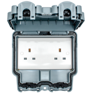 Eurolite Wp4040 2 Gang 13Amp Unswitched Socket Outlet Lockable Ip66