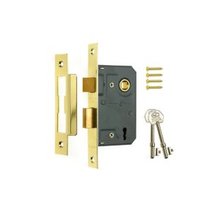 Era 573-32 3 Lever Sashlock 3" Brass Card 76mm Polished Brass