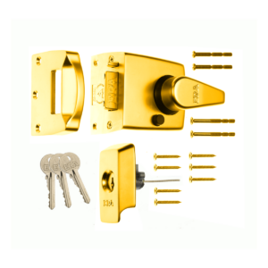 ERA 1730-31 British Standard Keyless Egress Nightlatch Door Lock Keyed Alike Polished Brass