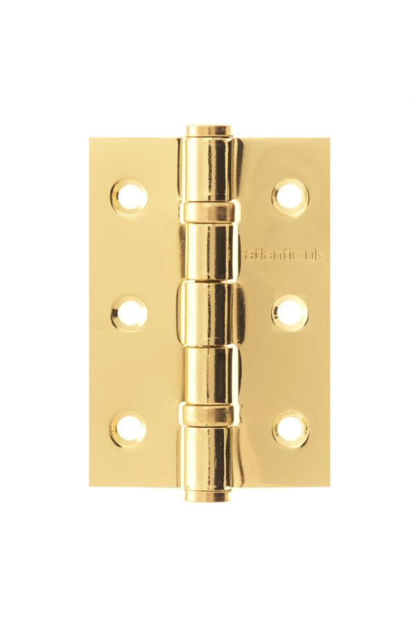 Atlantic Ball Bearing Hinges 3" x 2" x 2mm - Polished Brass