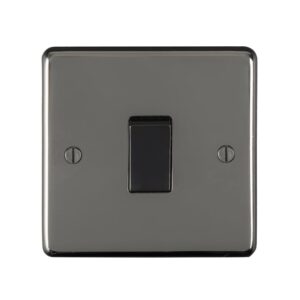 Eurolite 1 Gang 10Amp Intermediate Switch Round Edge Black Nickel Plate Matching Rocker