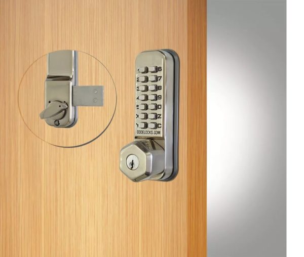 CODELOCKS Mechanical Digital Locks 200 series Surface Bolt Key Override PVD Stainless Steel