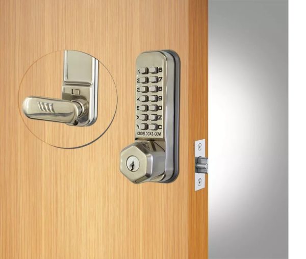 CODELOCKS Mechanical Digital Locks 200 series Mortice Latch Key Override Dual Backplate Stainless Steel