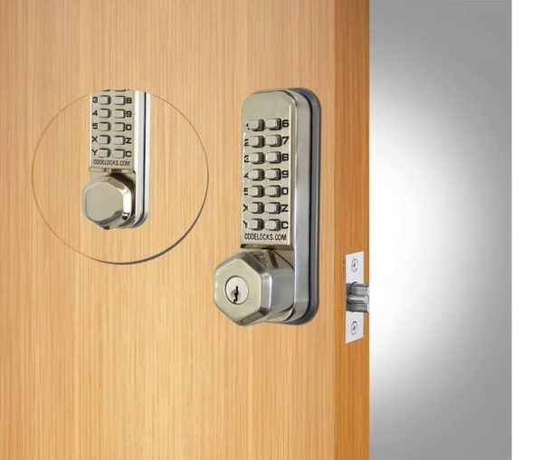 CODELOCKS Mechanical Digital Locks 200 series Mortice Latch Back/Back+Key Override PVD Stainless Steel