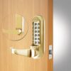 CODELOCKS 510 Mechanical Digital Locks 500 series Tubular Mortice Latch PVD Polished Brass