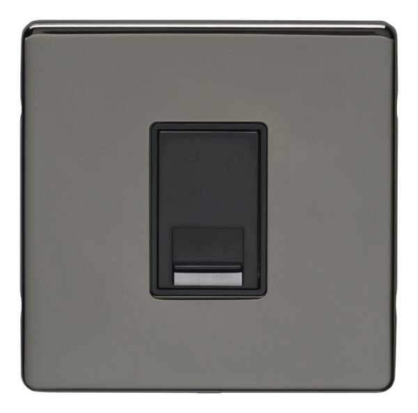 Eurolite Ecbn1Slb 1 Gang Slave Telephone Socket Concealed Black Nickel Plate Black Interior