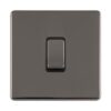 Eurolite Concealed 3mm 1 Gang 10Amp 2Way Switch - Black Nickel