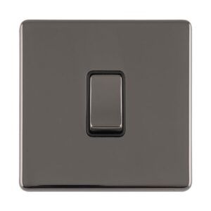 Eurolite Concealed 3mm 1 Gang 20Amp Dp Switch & Neon - Black Nickel