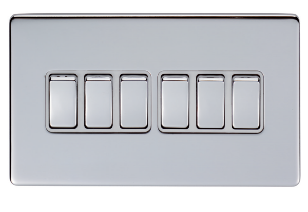 Eurolite Ecbn6Gp 6 Gang Concealed Black Nickel Grid Plate