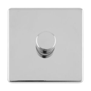 Eurolite Concealed 3mm 1 Gang Led Push On Off 2Way Dimmer - Polished Chrome