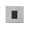 Eurolite Ecpc1Slb 1 Gang Slave Telephone Socket Concealed Polished Chrome Plate Black Interior
