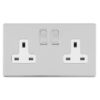 Eurolite Concealed 3mm 2 Gang 13Amp Dp Switched Socket - Polished Chrome
