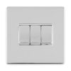 Eurolite Concealed 3mm 3 Gang 10Amp 2Way Switch - Polished Chrome